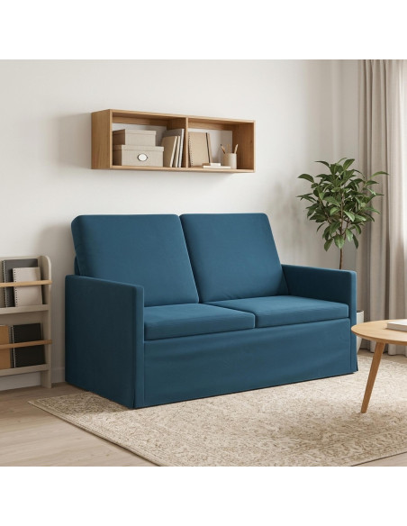 Divano a 2 posti Blu 130 x 81 x 82 cm Velluto (V)