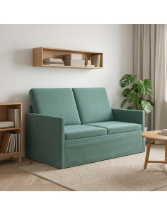 Divano a 2 posti Verde Mare 130 x 81 x 82 cm Velluto (V)