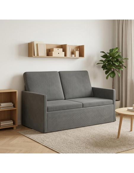 Divano a 2 posti Grigio Scuro 130 x 81 x 82 cm Tessuto in Cords