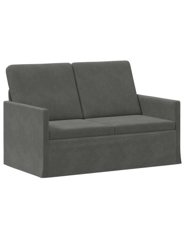 Divano a 2 posti Grigio Scuro 130 x 81 x 82 cm Tessuto in Cords