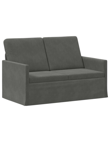 Divano a 2 posti Grigio Scuro 130 x 81 x 82 cm Tessuto in Cords