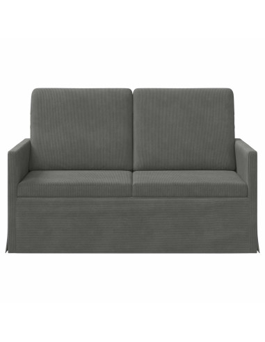 Divano a 2 posti Grigio Scuro 130 x 81 x 82 cm Tessuto in Cords