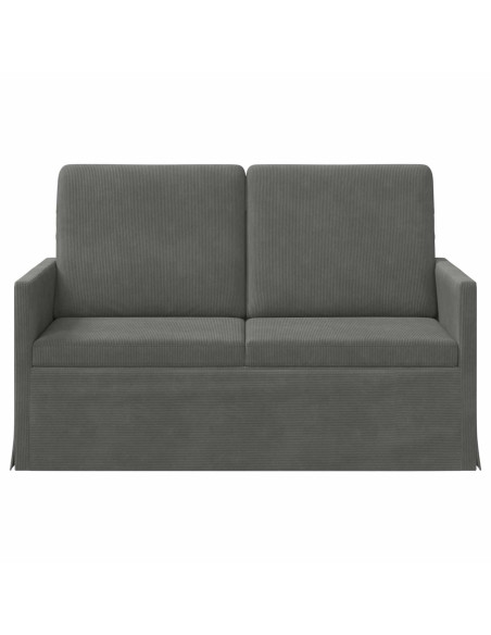 Divano a 2 posti Grigio Scuro 130 x 81 x 82 cm Tessuto in Cords