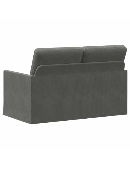Divano a 2 posti Grigio Scuro 130 x 81 x 82 cm Tessuto in Cords