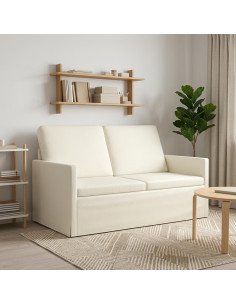 Divano a 2 posti Crema 130 x 81 x 82 cm Tessuto in Cords