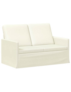 Divano a 2 posti Crema 130 x 81 x 82 cm Tessuto in Cords 2
