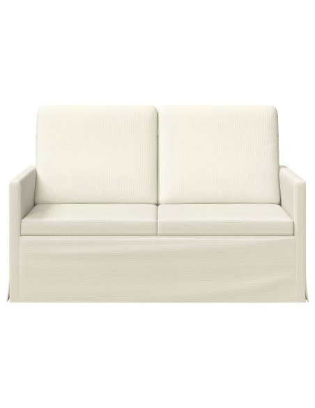 Divano a 2 posti Crema 130 x 81 x 82 cm Tessuto in Cords