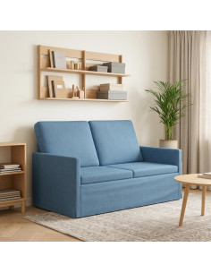 Divano a 2 posti Blu 130 x 81 x 82 cm Tessuto in Cords