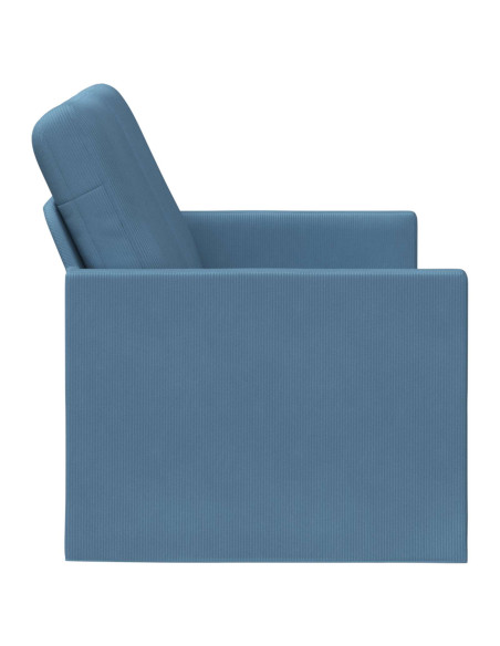 Divano a 2 posti Blu 130 x 81 x 82 cm Tessuto in Cords