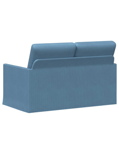 Divano a 2 posti Blu 130 x 81 x 82 cm Tessuto in Cords