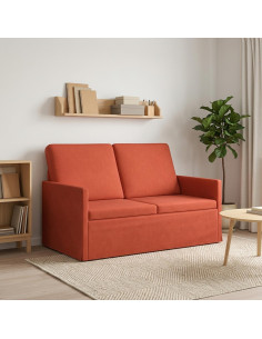 Divano a 2 posti Rosso Arancio 130 x 81 x 82 cm