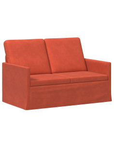 Divano a 2 posti Rosso Arancio 130 x 81 x 82 cm 2