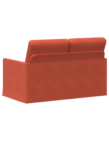 Divano a 2 posti Rosso Arancio 130 x 81 x 82 cm