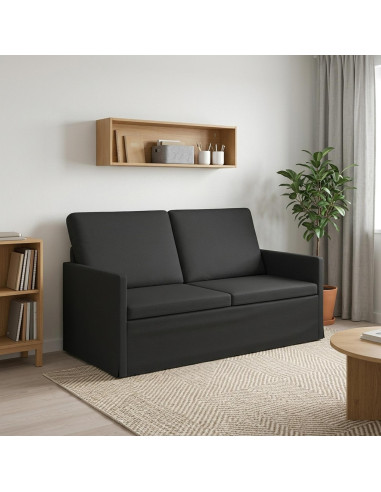 Divano a 2 posti Nero 150 x 81 x 82 cm Tessuto
