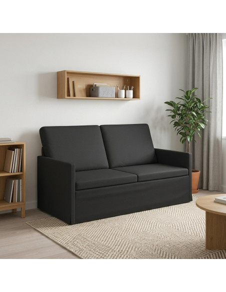 Divano a 2 posti Nero 150 x 81 x 82 cm Tessuto