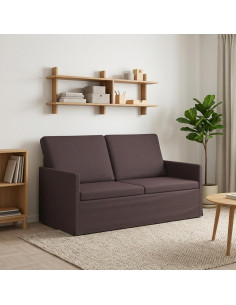 Divano a 2 posti Marrone Scuro 150 x 81 x 82 cm Tessuto