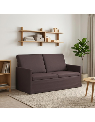 Divano a 2 posti Marrone Scuro 150 x 81 x 82 cm Tessuto
