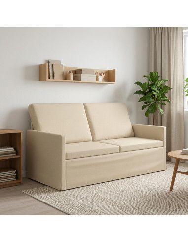 Divano a 2 posti Crema 150 x 81 x 82 cm Tessuto