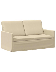 Divano a 2 posti Crema 150 x 81 x 82 cm Tessuto 2