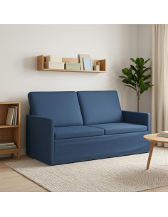 Divano a 2 posti Blu 150 x 81 x 82 cm Tessuto