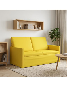 Divano a 2 posti Giallo Chiaro 150 x 81 x 82 cm Tessuto