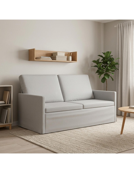 Divano a 2 posti Grigio Nuvola 150 x 81 x 82 cm Tessuto