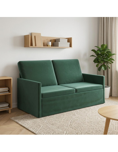 Divano a 2 posti Verde Scuro 150 x 81 x 82 cm Velluto (V)