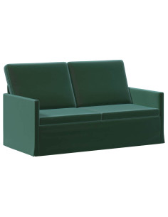 Divano a 2 posti Verde Scuro 150 x 81 x 82 cm Velluto (V) 2