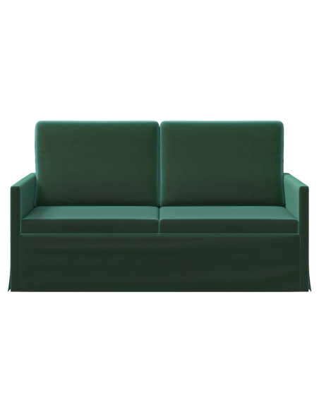 Divano a 2 posti Verde Scuro 150 x 81 x 82 cm Velluto (V)