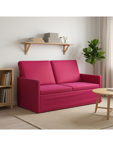 Divano a 2 posti Rosso Vino 150 x 81 x 82 cm Velluto (V)