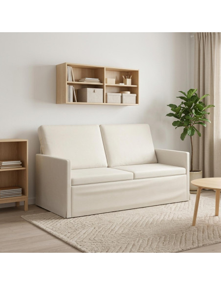 Divano a 2 posti Crema 150 x 81 x 82 cm Velluto (V)