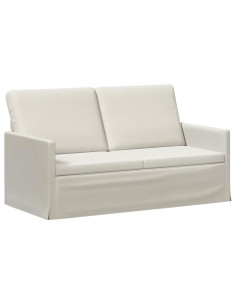 Divano a 2 posti Crema 150 x 81 x 82 cm Velluto (V) 2
