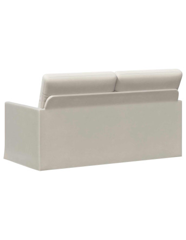 Divano a 2 posti Crema 150 x 81 x 82 cm Velluto (V)