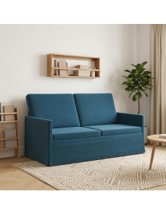 Divano a 2 posti Blu 150 x 81 x 82 cm Velluto (V)