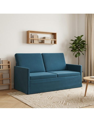 Divano a 2 posti Blu 150 x 81 x 82 cm Velluto (V)