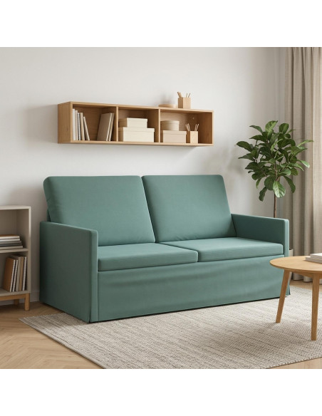 Divano a 2 posti Verde Mare 150 x 81 x 82 cm Velluto (V)