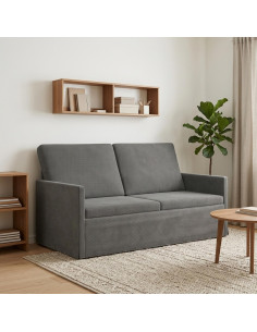 Divano a 2 posti Grigio Scuro 150 x 81 x 82 cm Tessuto in Cords