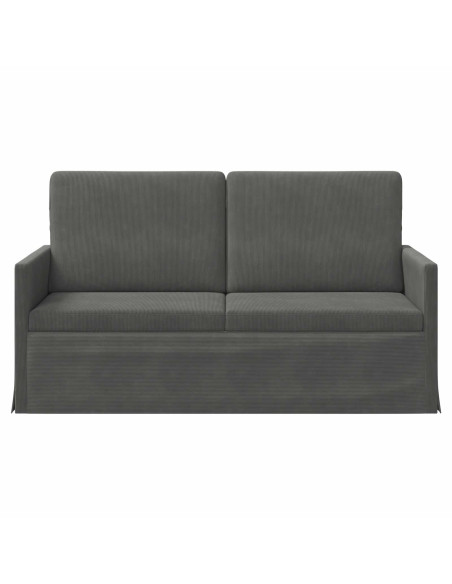 Divano a 2 posti Grigio Scuro 150 x 81 x 82 cm Tessuto in Cords