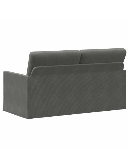 Divano a 2 posti Grigio Scuro 150 x 81 x 82 cm Tessuto in Cords