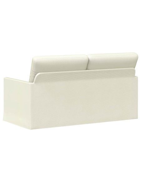 Divano a 2 posti Crema 150 x 81 x 82 cm Tessuto in Cords