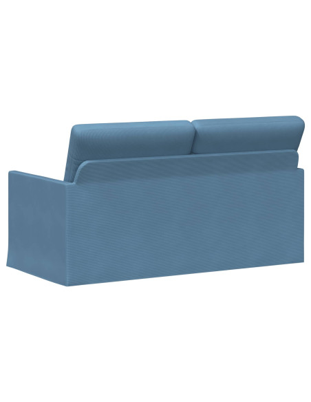 Divano a 2 posti Blu 150 x 81 x 82 cm Tessuto in Cords
