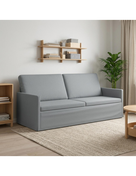 Divano a 3 posti Grigio Chiaro 190 x 81 x 82 cm Tessuto