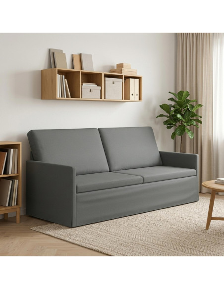 Divano a 3 posti Grigio Scuro 190 x 81 x 82 cm Tessuto