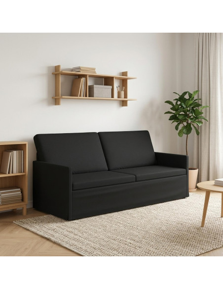 Divano a 3 posti Nero 190 x 81 x 82 cm Tessuto