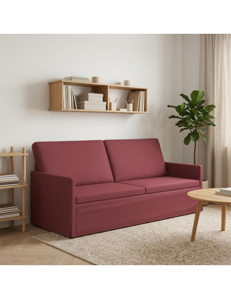 Divano a 3 posti Rosso Vino 190 x 81 x 82 cm Tessuto