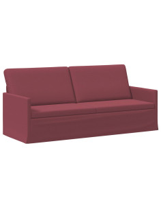 Divano a 3 posti Rosso Vino 190 x 81 x 82 cm Tessuto 2