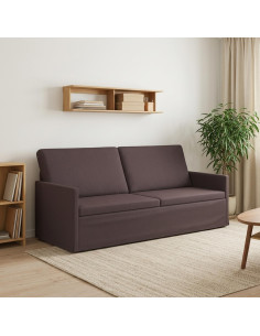 Divano a 3 posti Marrone Scuro 190 x 81 x 82 cm Tessuto