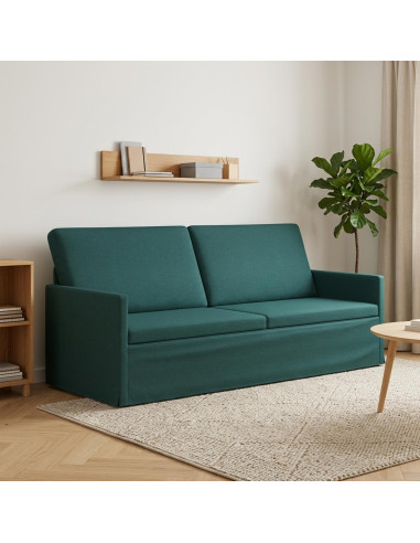 Divano a 3 posti Verde Scuro 190 x 81 x 82 cm Tessuto
