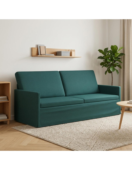 Divano a 3 posti Verde Scuro 190 x 81 x 82 cm Tessuto