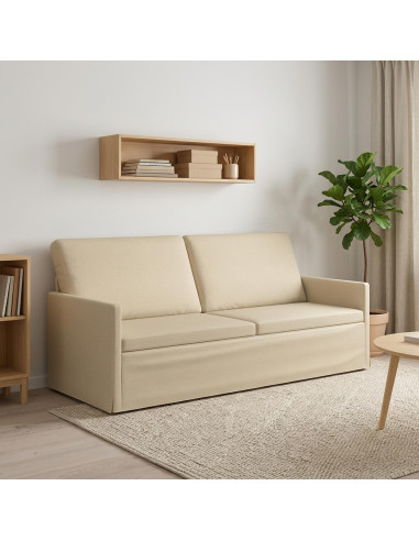 Divano a 3 posti Crema 190 x 81 x 82 cm Tessuto